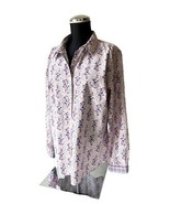 LL Bean Purple Blue White Floral Button-Front Shirt Long Sleeve-Women&#39;s ... - $524.29 MXN