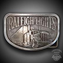 Vintage Belt Buckle Raleigh Lights Trucking Big Rig 18-Wheeler Tractor Trailer - £14.46 GBP