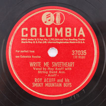 Roy Acuff - Write Me Sweetheart / I&#39;ll Forgive You But I Can&#39;t Forget 10&quot; 78 rpm - £14.86 GBP