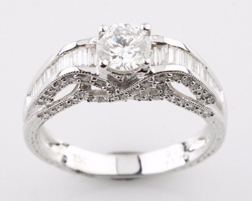 Primary image for Authenticity Guarantee 
1.08 Carat Round Diamond Solitaire 18k White Gold Eng...