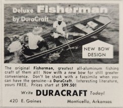 1961 Print Ad DuraCraft Deluxe Fisherman Boats Monticello,Arkansas - $6.99