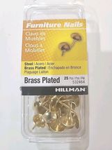 Brass Plated Furniture Nails 25 Pieces Brass Plated Steel - $9.39