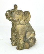 Brass Hollow Cast Sitting Elephant 5 1/2 In Tall - $24.95