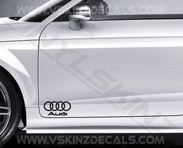 Audi Logo Short Premium Cast Door Decals Kit Stickers TT RS S-line Quatt... - £11.12 GBP