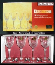 Provence French Lead Crystal Cordial Sherry Glasses (set of 4) New, Original Box - £23.42 GBP