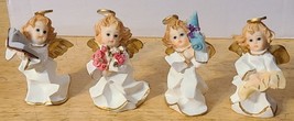 Cherub Baby Angel Flower Scroll Book Cute Figurine Statue Set Of 4 Different - £13.57 GBP