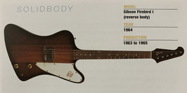 1964 Gibson Firebird I (reverse body) Guitar Fridge Magnet 5.25"x2.75" NEW - £2.99 GBP