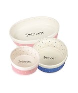 50&#39;s Style Ceramic Polka Dot Dishes for Dogs &amp; Cats Prince Princess Food... - $426.68 MXN