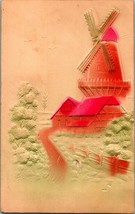 Windmill Cabin and Path Airbrushed High Relief UNP Unused 1910s Postcard    - £3.09 GBP