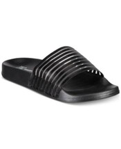 MSRP $30 I.n.c. Metallic Mesh Stripe Slides Black Size Medium - £6.03 GBP