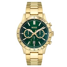 Hugo Boss HB1513923 Allure Mens&#39; Gold &amp; Green Stainless Chrono Watch + G... - £147.73 GBP