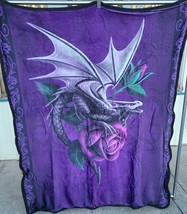 Anne Stokes Dragon Beauty Fantasy Mythical Blanket Throw Sherpa Back 50X60 - £37.93 GBP