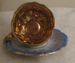 LIGHT BLUE &amp; GOLD LINDNER KUEPS BAVARIA TEA CUP &amp; SAUCER  - €66,90 EUR