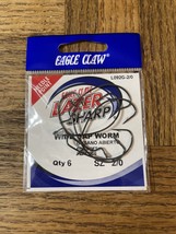 Eagle Claw Lazar Sharp Wide Gap Worm Hook Size 2/0 - £6.17 GBP