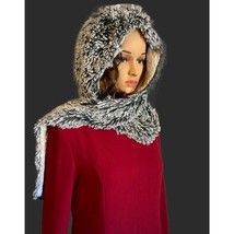 Foxy Beach with Cuddly Sand Luxury Faux Fur Hoody Scarf So...soft - $56.10