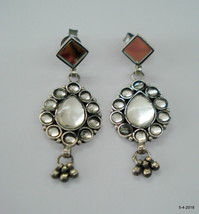 sterling silver earrings handmade tribal earrings stud earrings mirror e... - £61.50 GBP