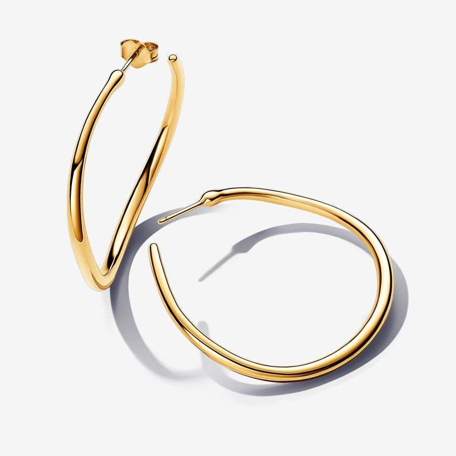 Essence 14k gold plating Organically Shaped 42 mm Open Hoop Earrings 263299C00