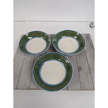 Vintage Royal Ironstone BLUE EDGE By Royal China Set of 3 Soup Cereal Bowls - $16.97