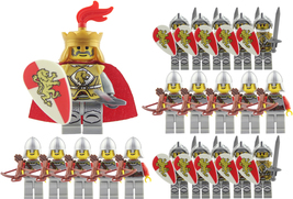 Medieval Red Lion Knights 21 Minifigures Lot SET K - £22.65 GBP