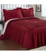 Better Trend Chloe Chenille Bedspread Burgundy Queen Size 102x110 Pristi... - $128.97 CAD