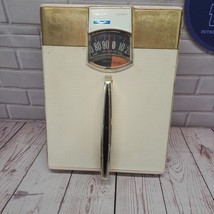 Vintage Health-O-Meter Bathroom Scale White &amp; Gold Retro 50s, 60s Used - €24,42 EUR