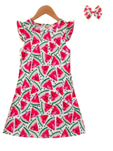 NEW Girls Size 2T 3T 4T 5 6 Watermelon Dress Hair Clip Bow - £12.75 GBP