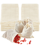 50 Pack Reusable Tea Bags, Natural Unbleached Cotton Cheesecloth Bags fo... - $17.75 CAD