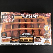 Brooklyn Brownie COPPER 18 BROWNIES, MIX, BAKE &amp; SERVE, ALL IN ONE PAN NEW  - £7.86 GBP