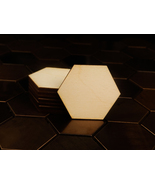 10 pcs | Wooden Hexagon 2&quot; / 5cm | Laser cut hexagons for DIY, wood craft - £3.91 GBP