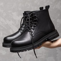 Mens Martins Boot Fashion Designer Winter Boot Biker Boot for Men Leather High B - £60.31 GBP