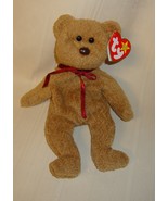 Ty Beanie Babies Curly The Bear Plush  Brown Nose &amp; Black Eyes W tag error - $554.67 MXN