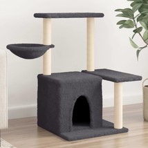 Cat Tree with Sisal Scratching Posts Dark Grey 83 cm - £26.64 GBP