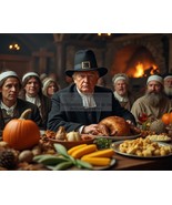 PRESIDENT DONALD TRUMP AS AMERICAN SETTLER PILGRIM THANKSGIVING 8X10 PHOTO - £9.03 GBP