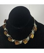 Vintage Coro Dark Chocolate Brown Opalescent Lucite Necklace Choker - $17.76 CAD