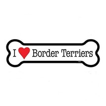 I Heart (Love) Border Terriers Dog Bone Car Fridge Magnet  2&quot;x7&quot; USA Wat... - £3.95 GBP