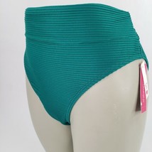 Xhilaration Ribbed Bikini Bottom Juniors Sz XL 15 17 Jungle Green High Leg Waist - £10.97 GBP