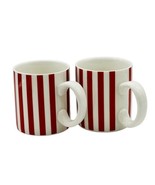 Temptations By Tara Candy Cane Stripe Mug Christmas Lot of 2 Red White 1... - $25.23