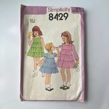 Simplicity 8429 Sewing Pattern 1978 Size 5 Chest 24 Vintage Child Girl D... - $9.87