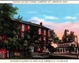 Historique Walker Taverns Brooklyn Michigan Mi Unp Neuf Lin Carte Postal... - $4.04