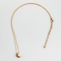 Moon Necklace Golden Cresent Pendant Chain Jewelry image 2