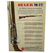 Sturm Ruger M-77 Rifle Print Ad Vintage 1982 Hunting Shooters Hunters - £7.82 GBP