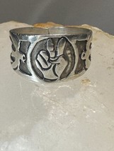 Peace ring Mexico fingers band size 8.25  Love  bird  dove band sterling silver  - £52.95 GBP