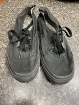 Vans Triple Black Lace Up Low Top Canvas Skate Shoes Sneakers Women&#39;s Size 6.5 - £4.01 GBP