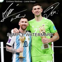 Dibu Martinez and Lionel Messi - Qatar 2022 photo dual signed  - £1.48 GBP