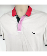 Harmont &amp; Blaine Polo Golf Shirt Size Large White Contrast Collar Dog Logo - £25.99 GBP