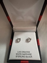 3 CT.T.W. Lab-Created White Sapphire Rounf Stud Earrings in Sterling Silver - £15.38 GBP