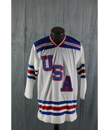 Team USA Hockey Jersey (VTG) - 1980s Home White by Empire - Men&#39;s 48 - £119.06 GBP