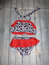 NEW Boutique Minnie Mouse Girls Animal Print Bikini Swimsuit Set Size 6-7 - $284.80 MXN