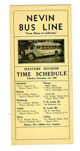 Nevin Bus Line Western Division Time Schedule 1932 Chicago Detroit St Lo... - £117.47 GBP