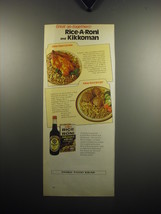 1973 Rice-a-Roni and Kikkoman Soy Sauce Ad - recipes for Kikko Roni Cornish  - £13.82 GBP